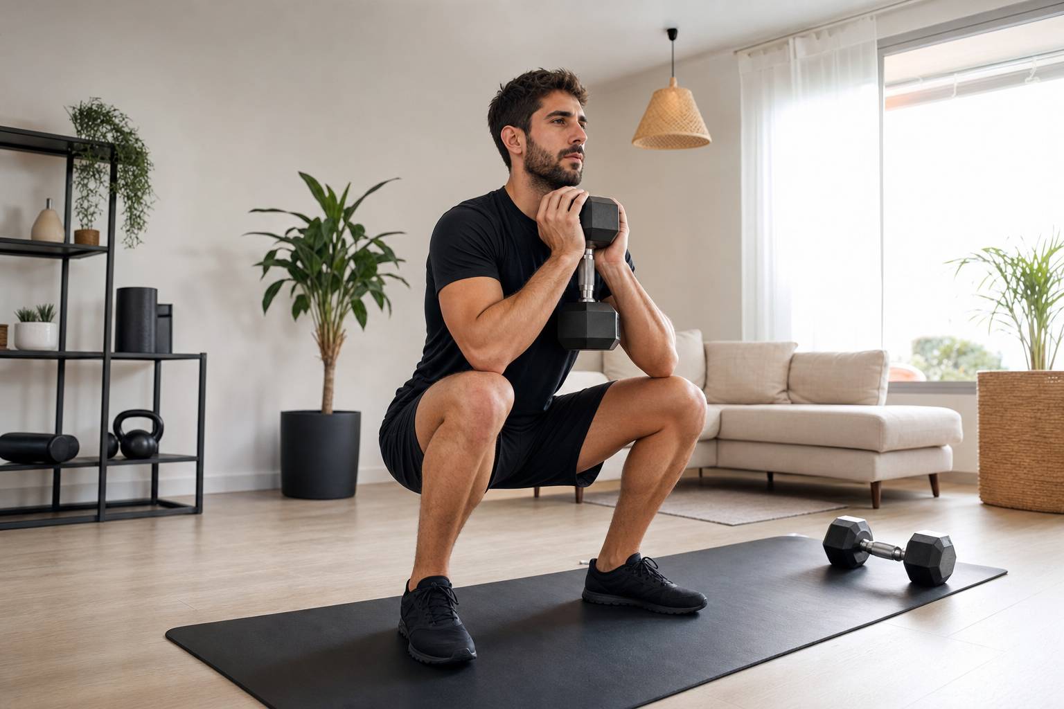 Rutina full body con mancuernas en casa: plan completo para trabajar todo el cuerpo