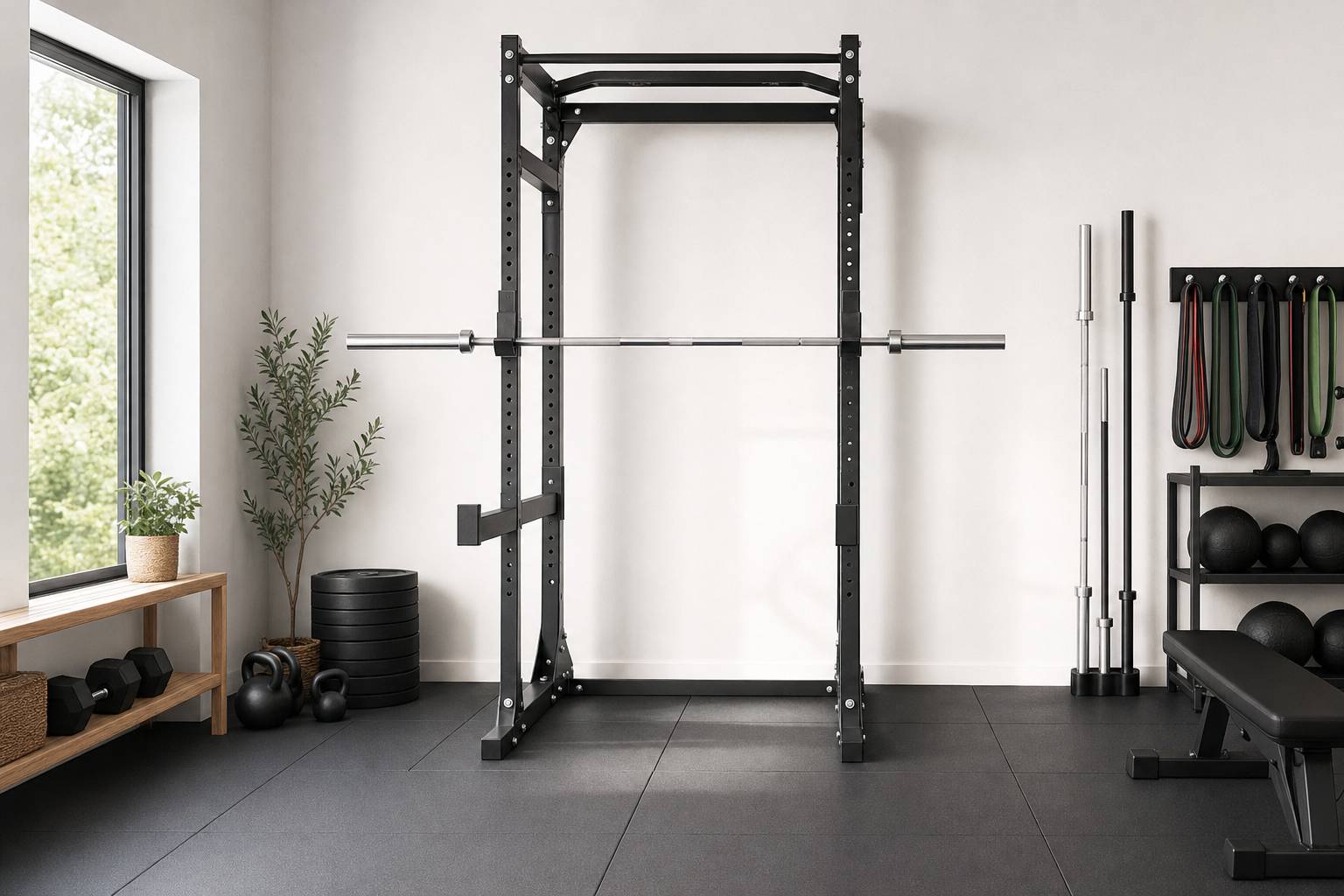 Soporte para sentadillas en casa: guía para elegir una estructura segura y práctica